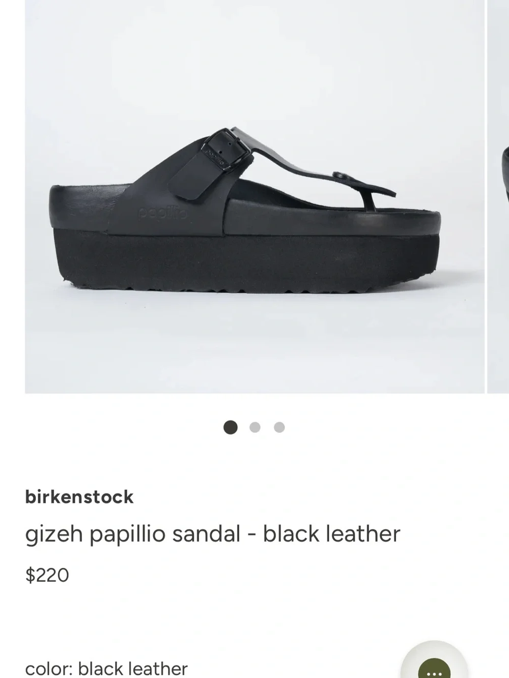 Birkenstock Black Gizeh Pappillio Platform Sandal W 7 NWOT